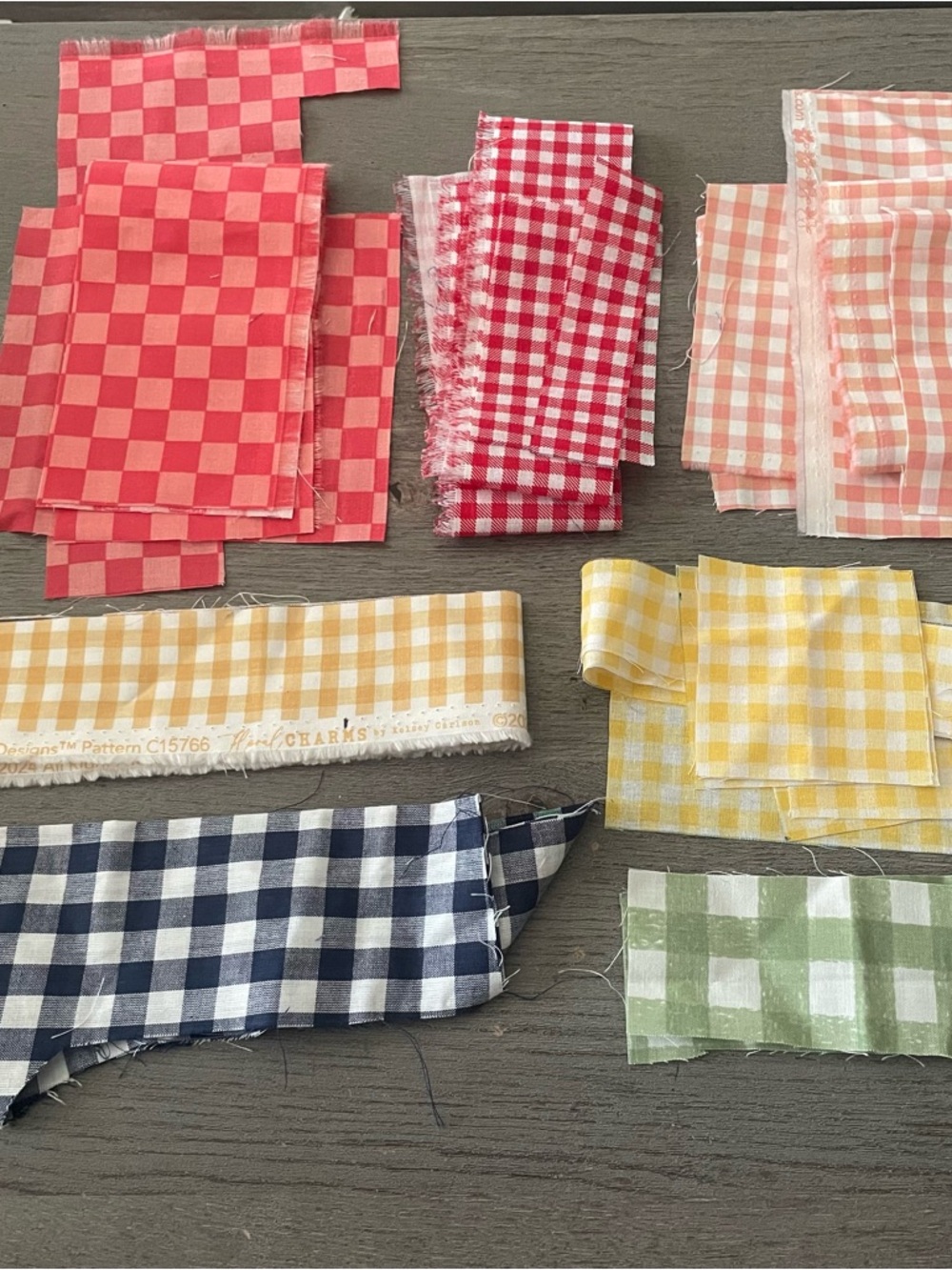 Mixed Gingham Scrap Fabric Bundle